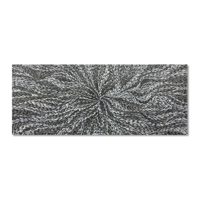 Monochrome Flow - Embellished Canvas Art - 80x200cm - EBA110