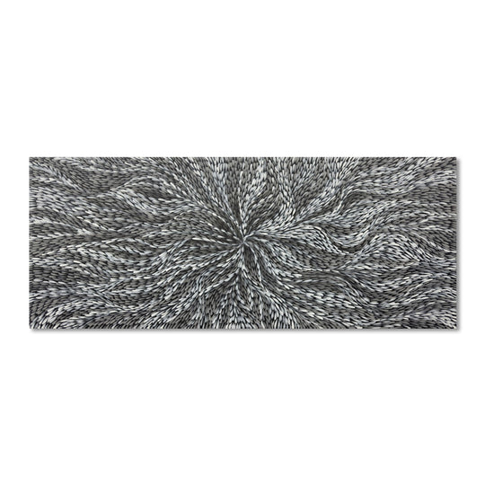Monochrome Flow - Embellished Canvas Art - 80x200cm - EBA110