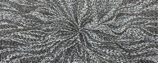Monochrome Flow - Embellished Canvas Art - 80x200cm - EBA110
