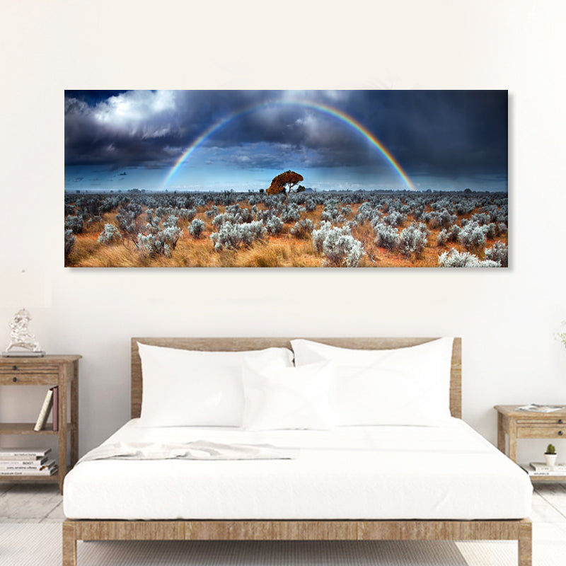 Outback Rainbow Over Native Bushland - Canvas Print - 80x200cm - JP486