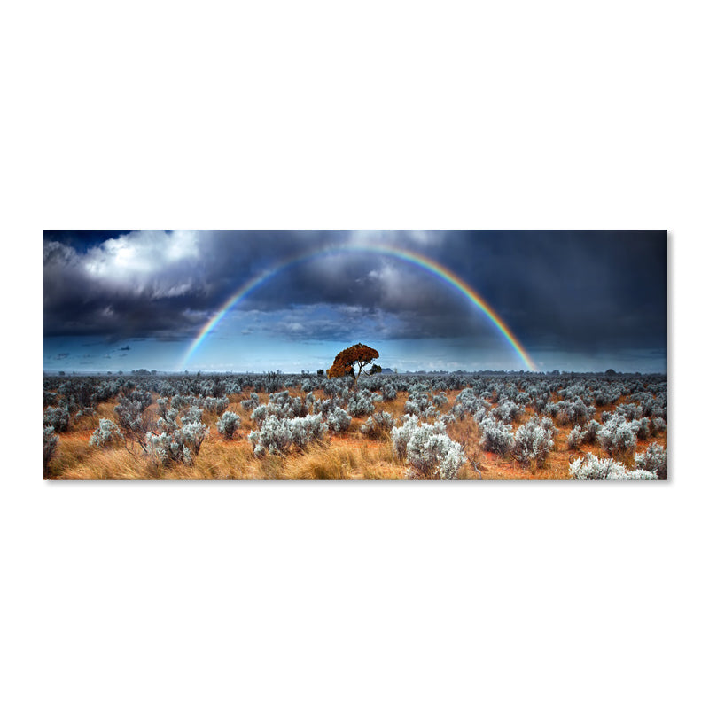 Outback Rainbow Over Native Bushland - Canvas Print - 80x200cm - JP486