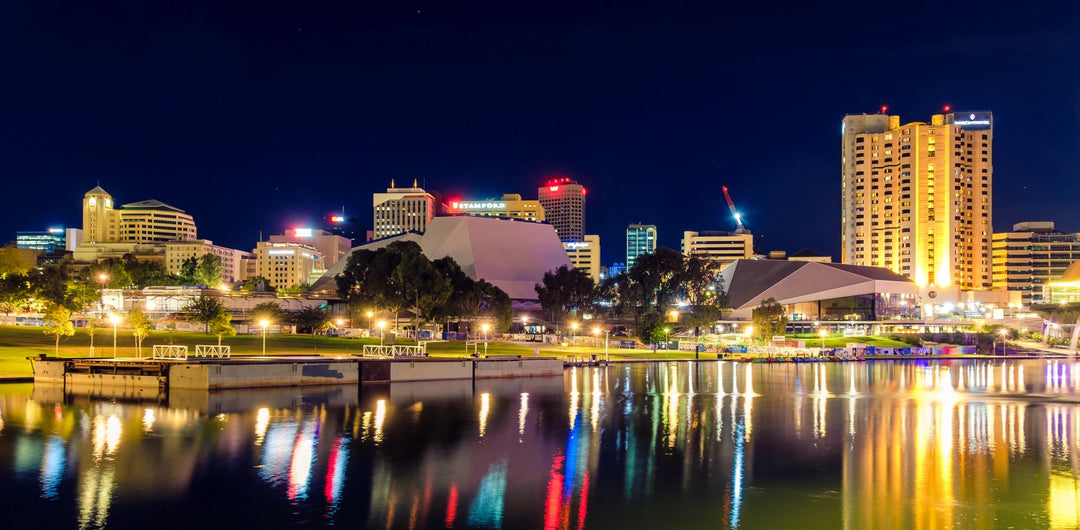 Adelaide Riverbank Skyline at Night Canvas Print - 100x200cm - JP518