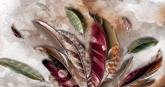 Bohemian Feathers Canvas Print - Assorted Sizes - JP776