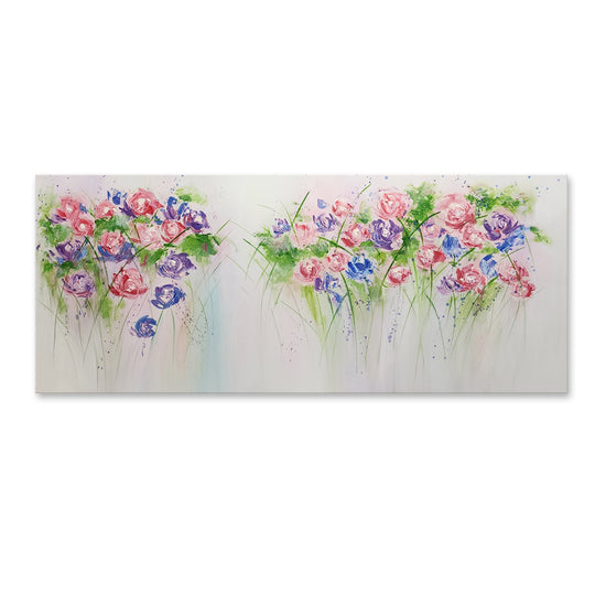 Fading Blooms: A Soft Floral Reverie - Hand Painted Art Size 70x170cm