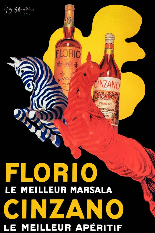 Vintage Florio & Cinzano - High Quality Canvas Print - Multiple Sizes - POD107