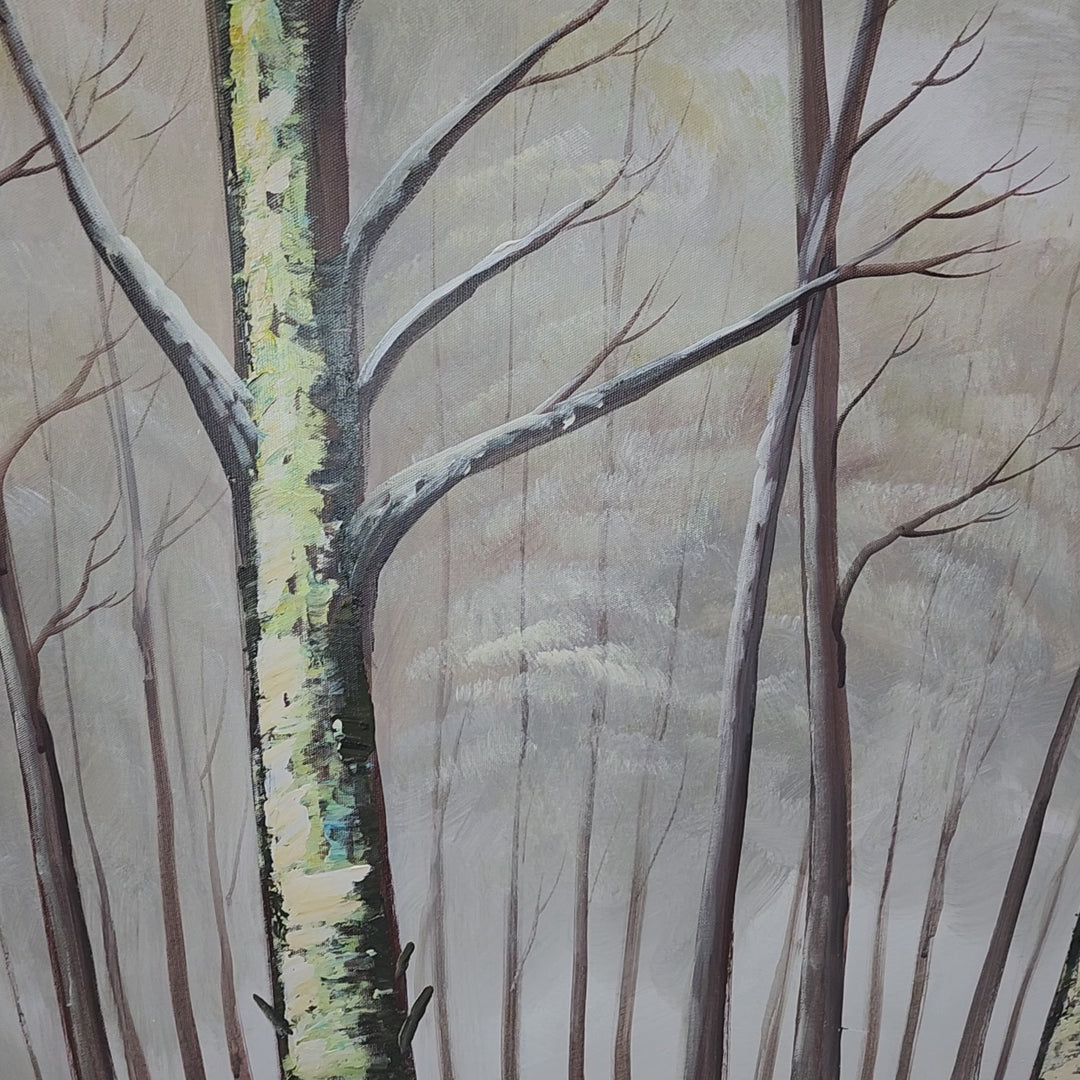 Misty Treescape - Hand Painted Art - MTO-412