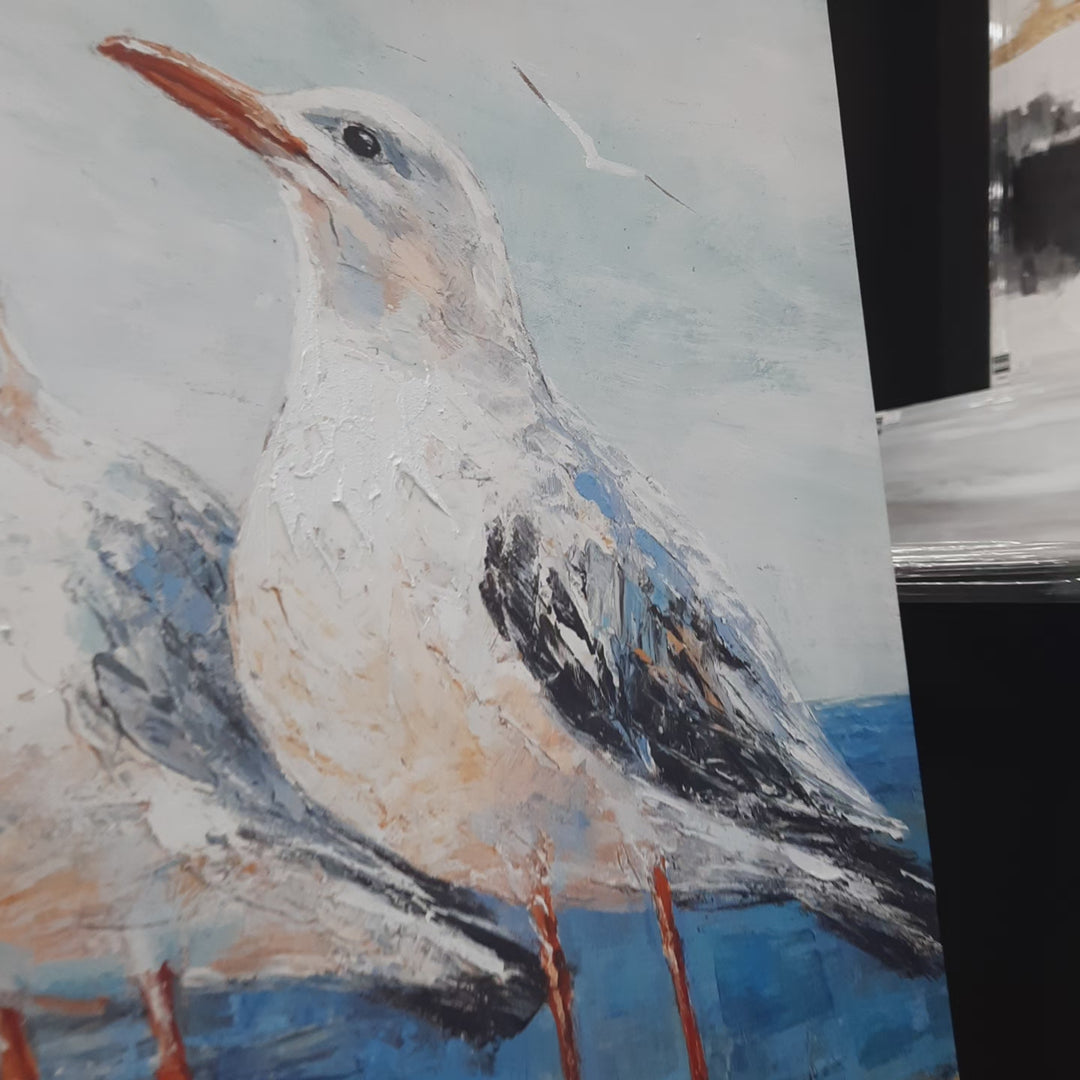 Seagulls - Embellished Mixed Media Art - EA343 - 80x120