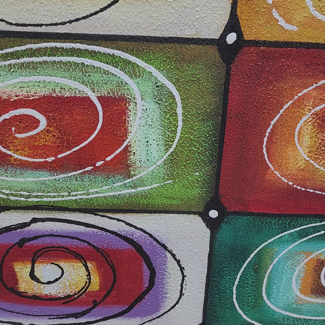 Spiral Harmony Mosaic - Hand Painted Art - MTO-442, 75x175cm