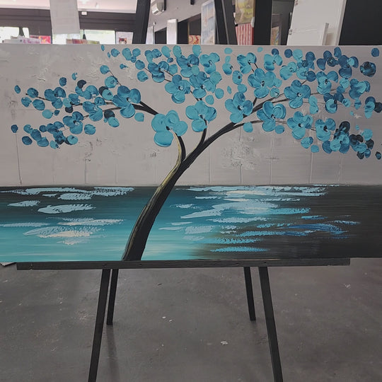 Blossoms Over Water - Hand Painted Art Size 70x180cm