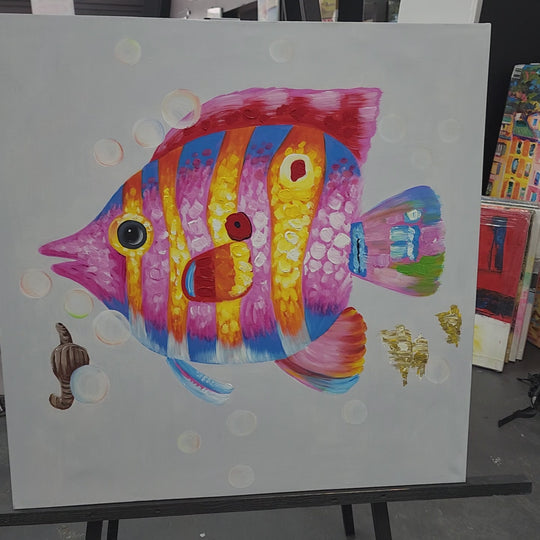 Vibrant Reef - Hand Painted Art - 90x90cm - MTO-293