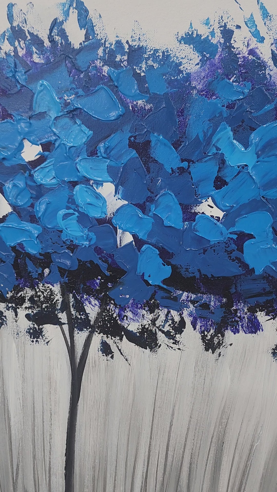 Sapphire Amongst Grey - Hand Painted Artwork - YA495