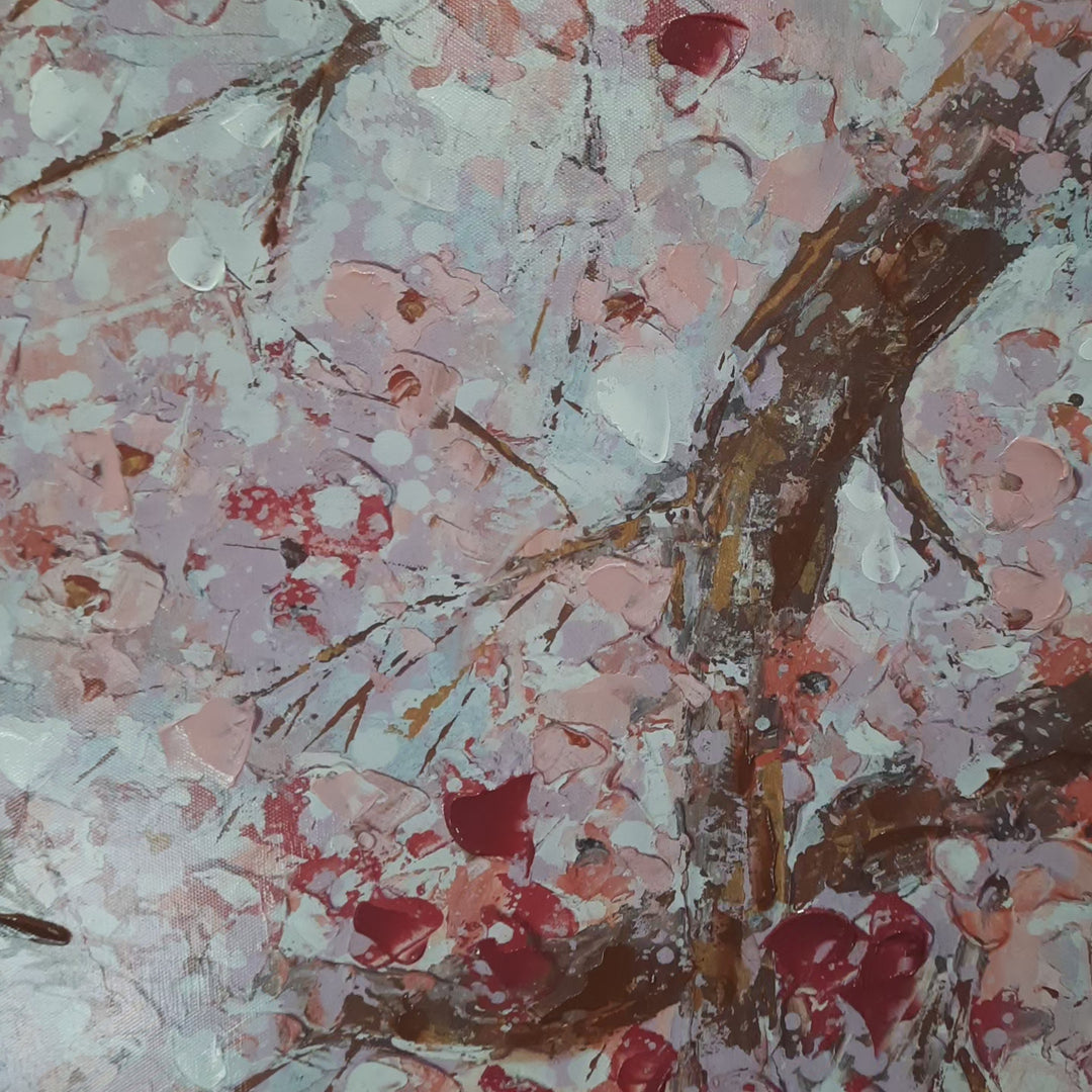 Cherry Blossoms - Embellished Mixed Media Art - EA359 - 80x120cm
