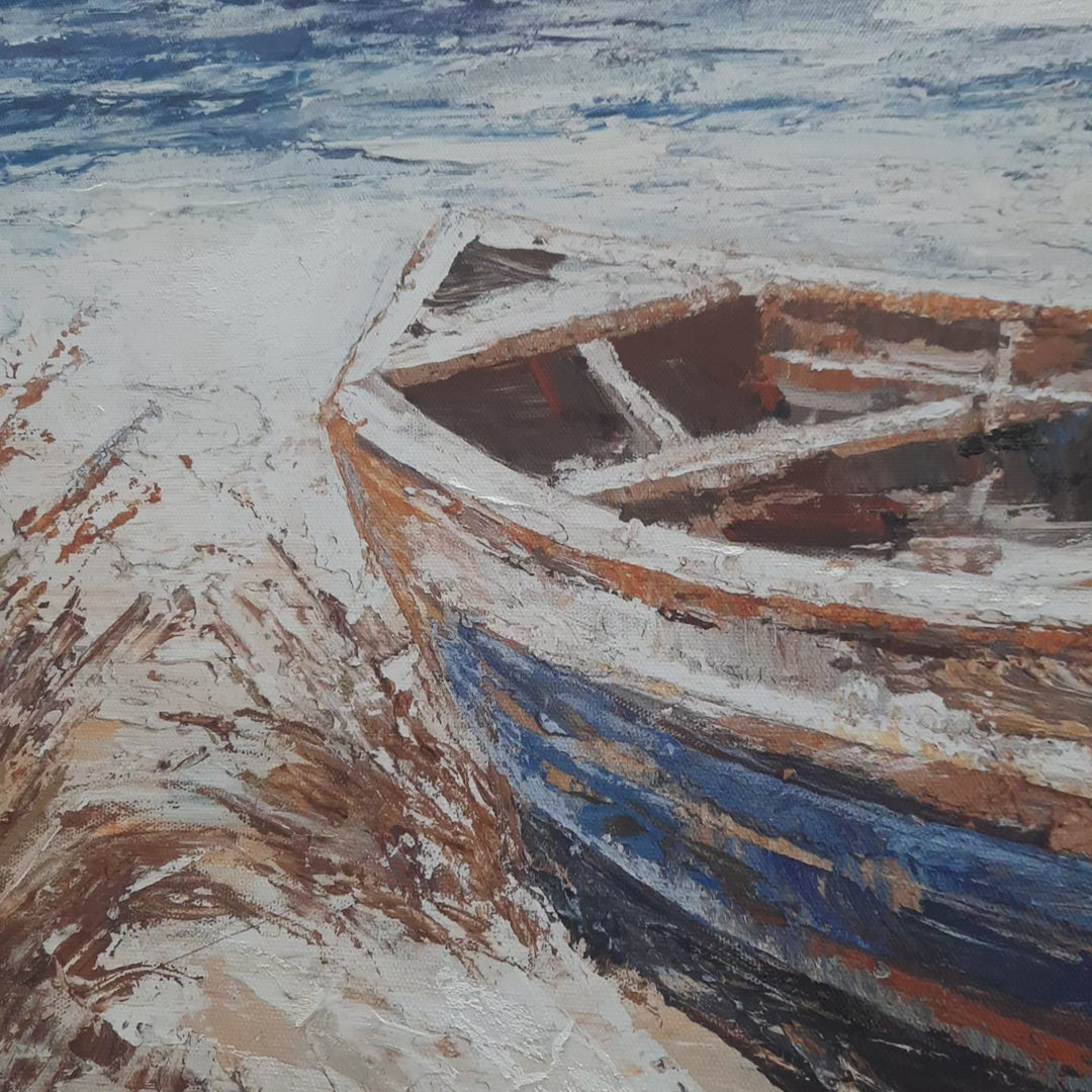 Row Boat on a Beach - Embellished Art with Shadow Frame - CNL389 - 80x120cm