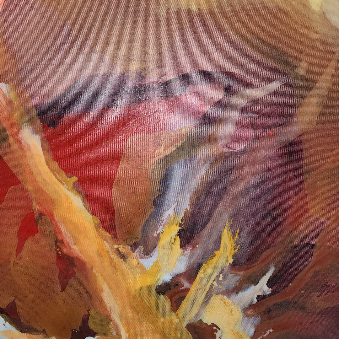 Ember Flow Quartet - Hand Painted Art Set of 4 - MTO-456