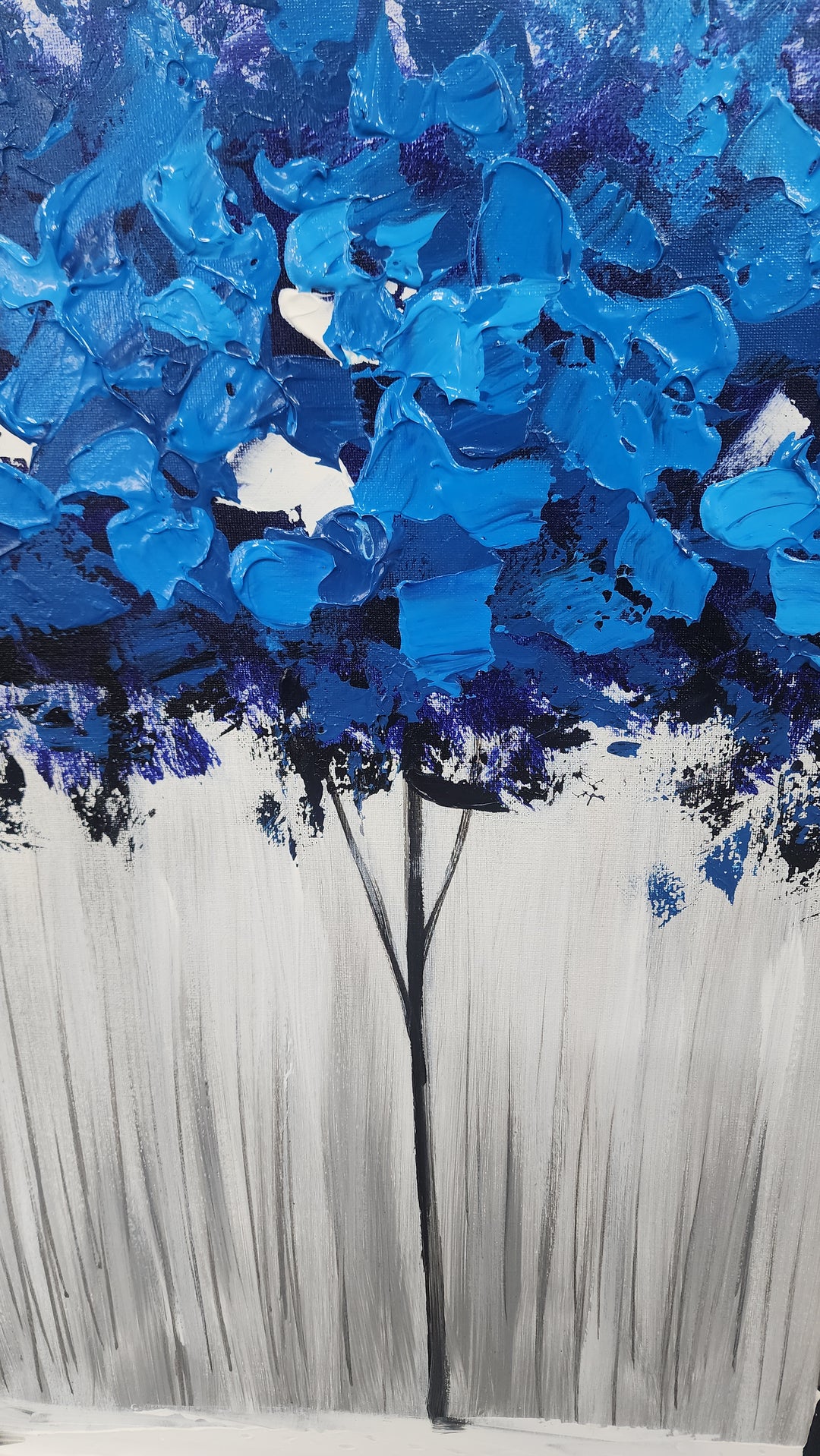 Sapphire Amongst Grey - Hand Painted Artwork - YA495