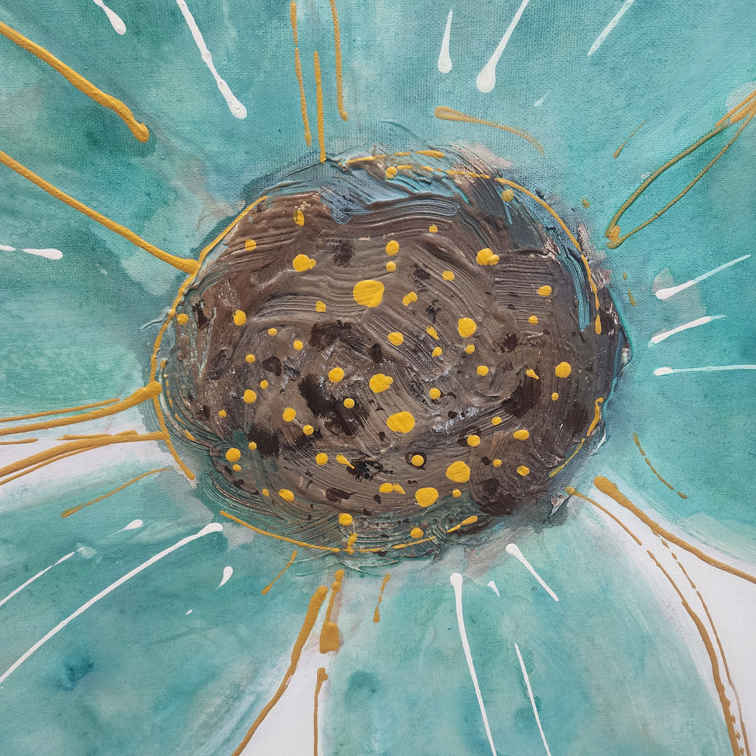 Blooming Tranquility - Hand Painted Art - 90x90cm -  MTO-374