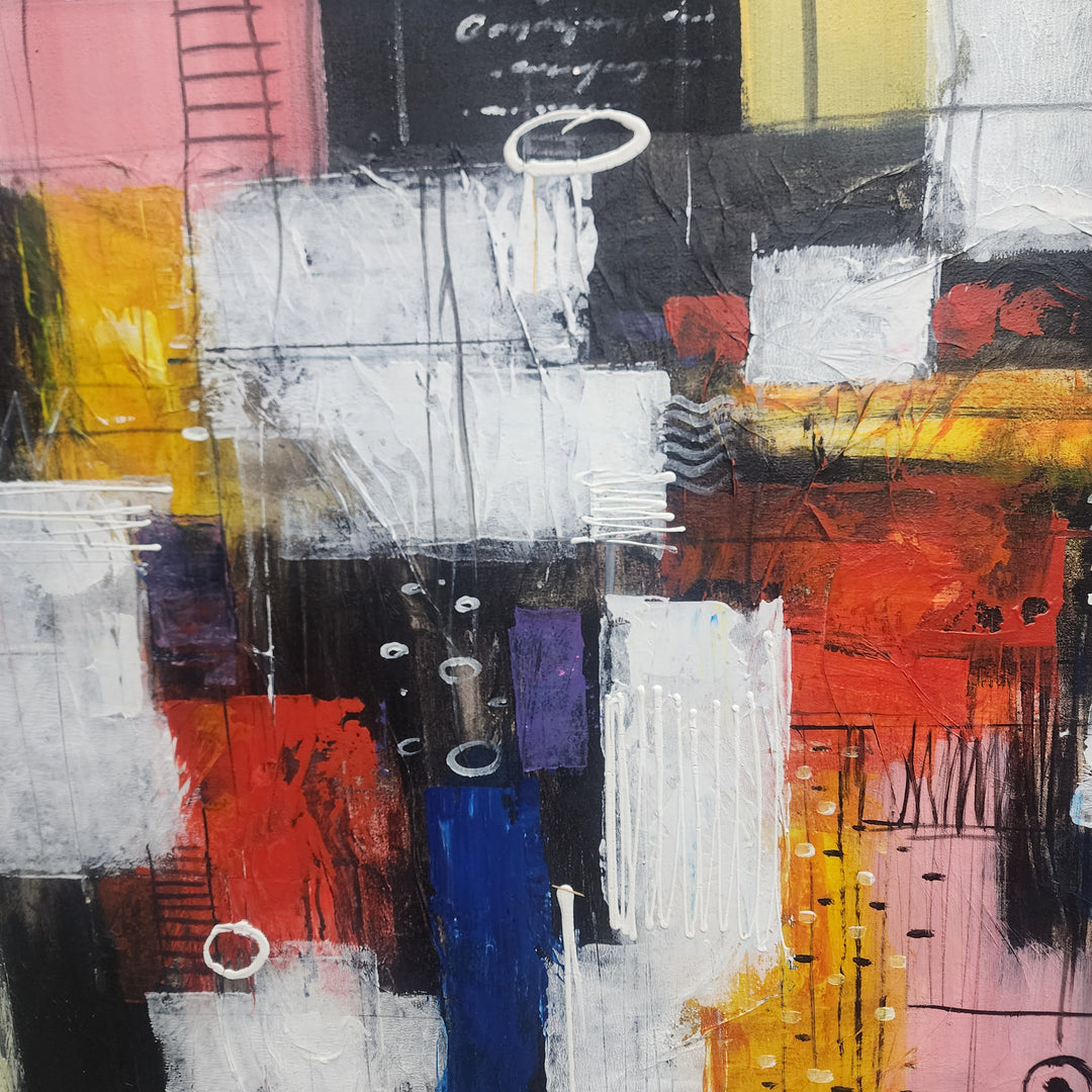 Striking Sweetness - Beautiful Modern Abstract Featuring Soft Pink and Yellow Tones, in Large 100x120cm Feature Size