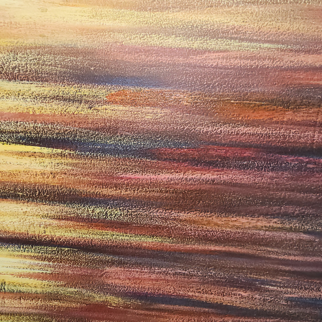 Golden Horizon Sunset Trio - Hand Painted Art Set of 3 - MTO-457