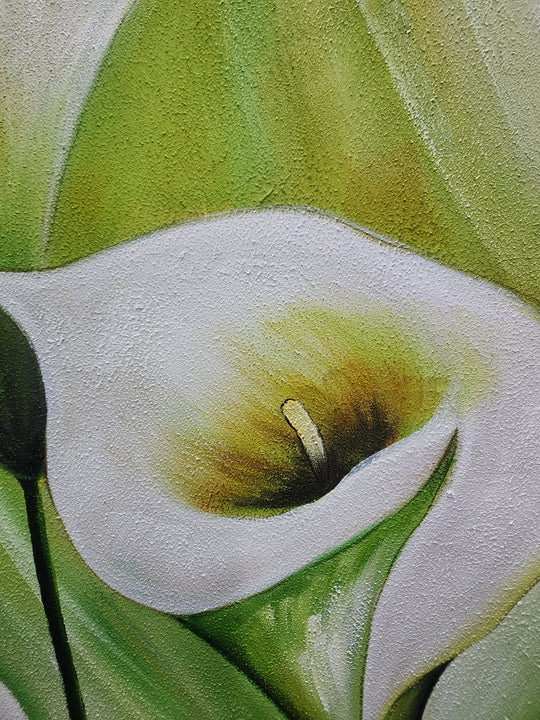Green Serenity Lilies – Diptych - Hand Painted Art Set - MTO-549