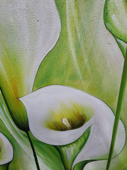 Elegent Green Lilies – Diptych - Hand Painted Art Set - MTO-550, 50x80cm