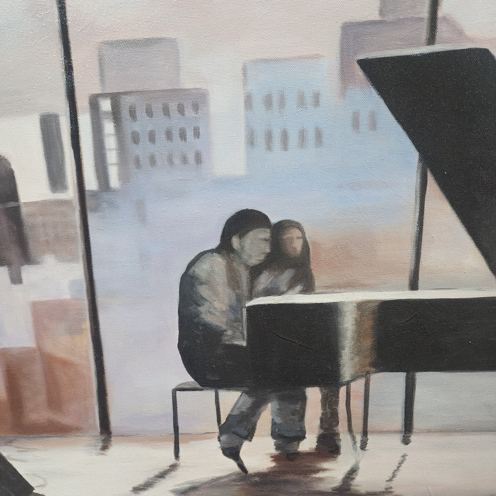Musical Ensemble - Stunning Stylized Depiction of an Ensemble of Musicians Featuring Warm Earthy Tones