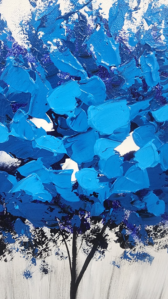 Sapphire Amongst Grey - Hand Painted Artwork - YA495