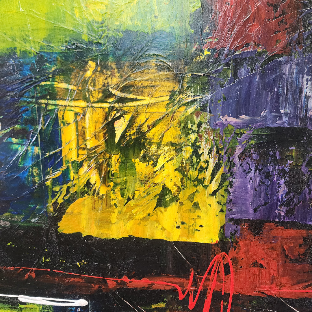 Lime Bliss - Stunning Modern Abstract Depicting Striking Green Tones, Size 100x200cm