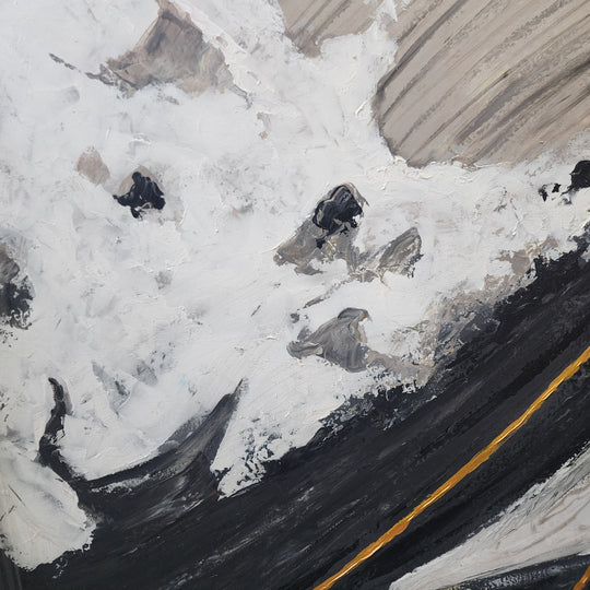 Divine Junction - Striking Modern Abstract Neutral Toned Artwork With touches of Gold, Size 100x150cm