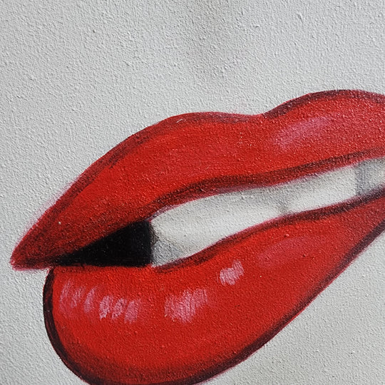 Flirty - Detailed Portrait of a Lady Biting Her Lip Suggestively, Size 100x120cm