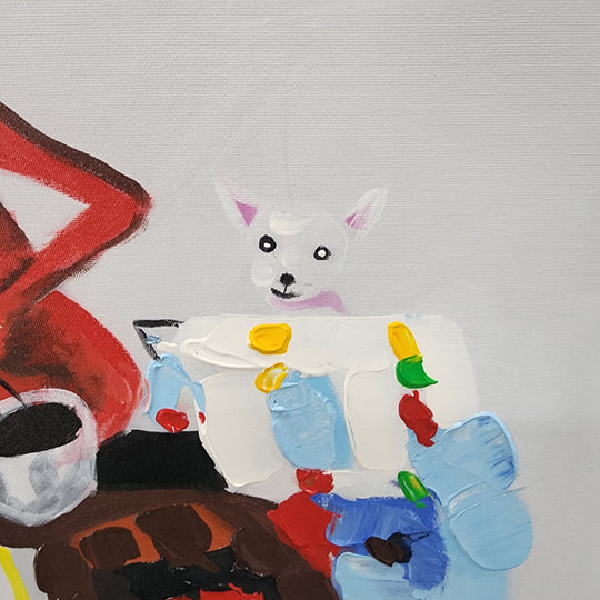 Hand Painted Art, Ready to hang,  80x80cm,   MTO-329