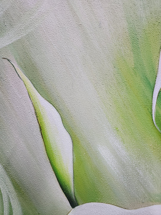 Green Serenity Lilies – Diptych - Hand Painted Art Set - MTO-549