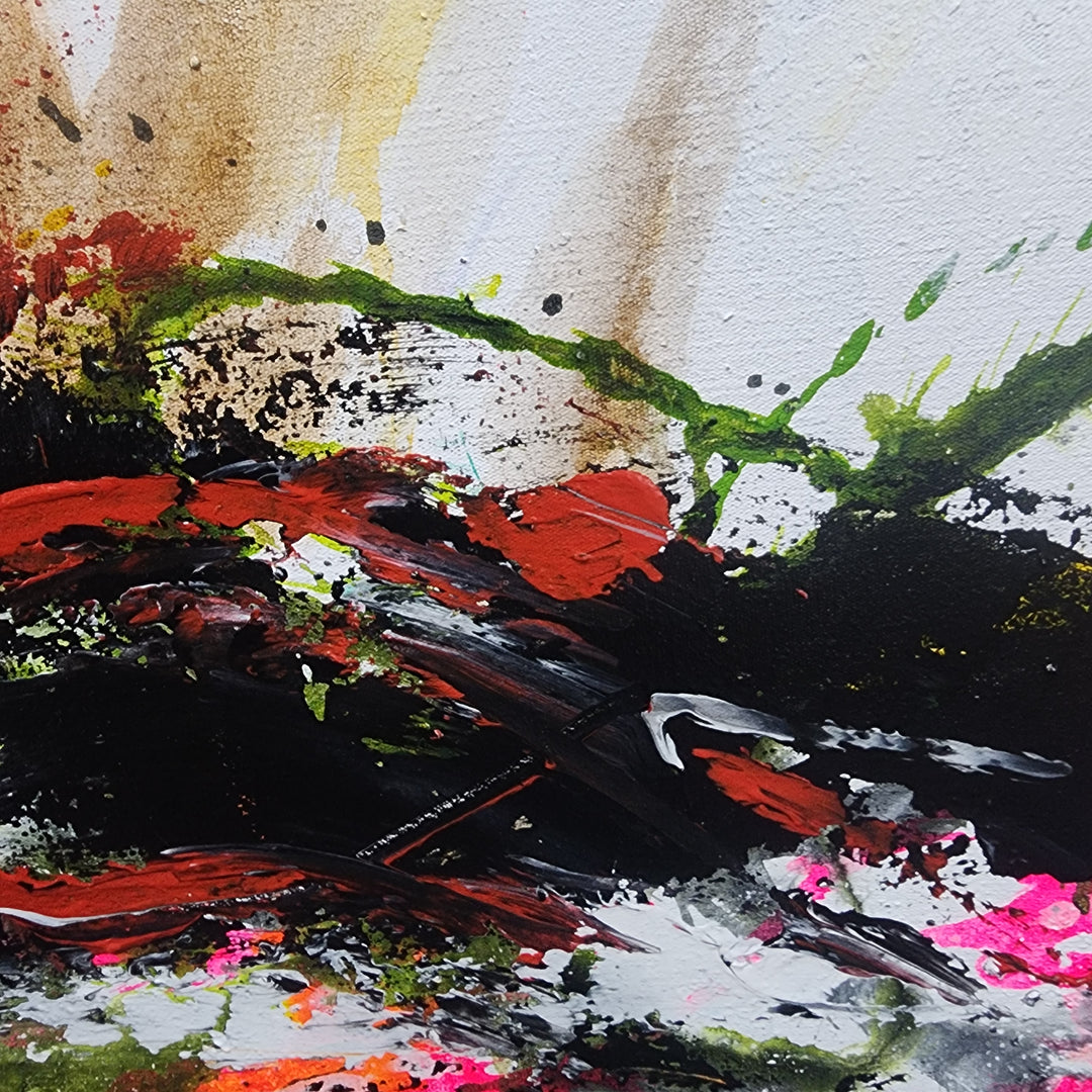 Ballerina's Form - Stylized Depiction of a Ballerina with a Colourful Dress, Size 100x120cm