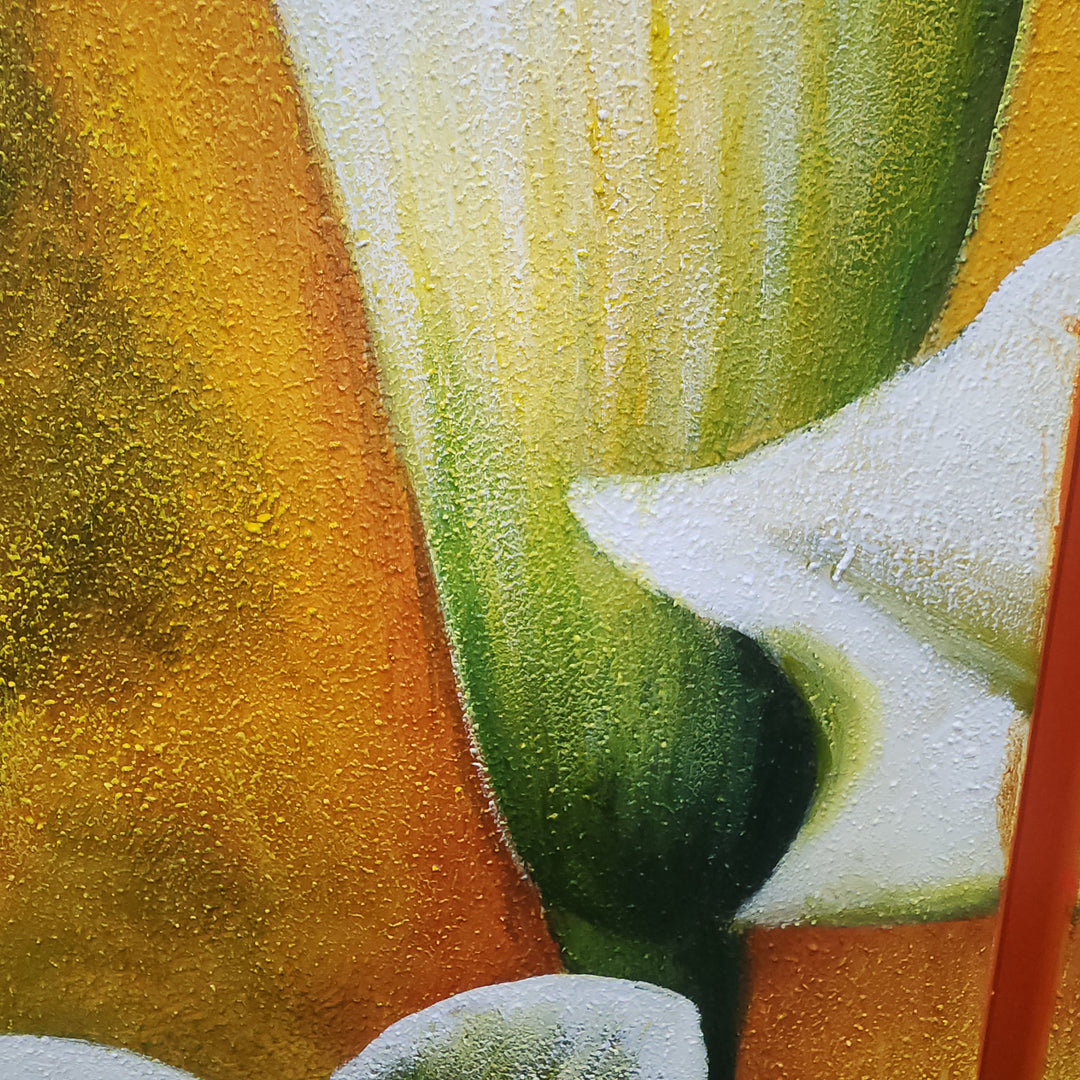 Golden Calla Harmony (3-Piece Set) - Hand Painted Art Set - MTO-452