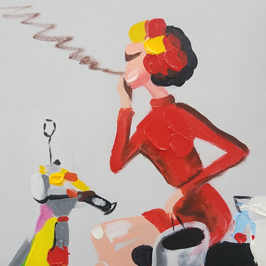 Hand Painted Art, Ready to hang,  80x80cm,   MTO-329