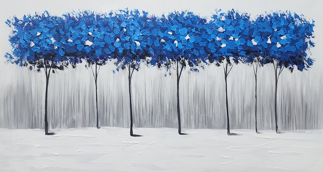 Sapphire Amongst Grey - Hand Painted Artwork - YA495