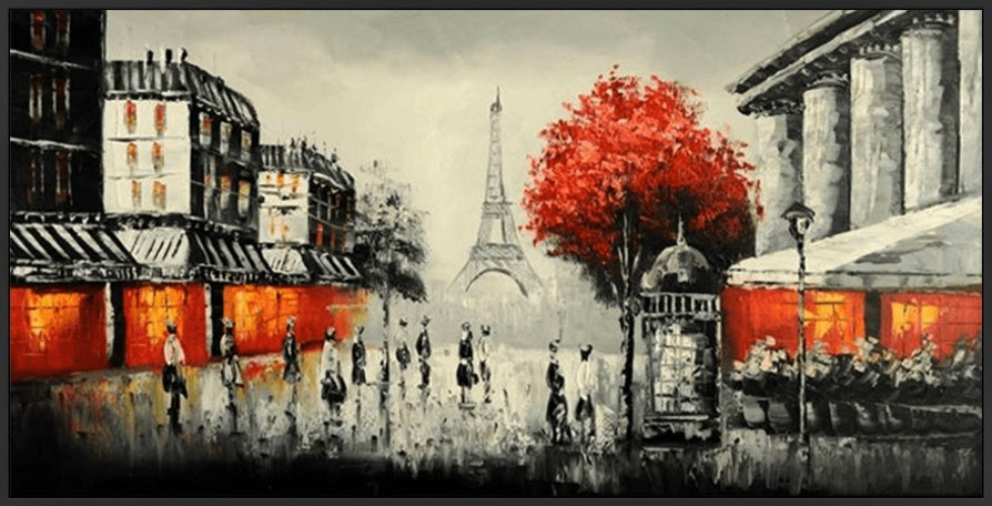 Parisian Dreams - Shadow Framed Embellished Canvas Art - Multiple Sizes - YA507B