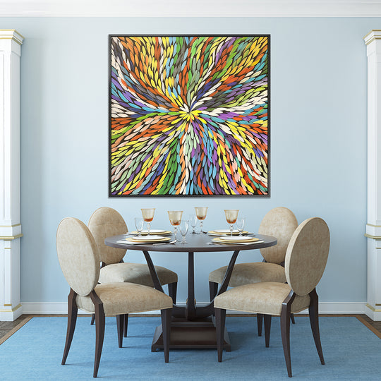 Bush Medicine Leaves, Modern Hand Painted Art Size 100x100cm