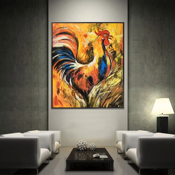 Rooster - Striking Modern Abstract Depiction of a Colourful Rooster