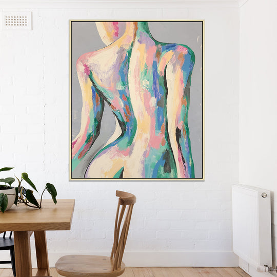 Colourful Beauty - Sublime, 100% Hand-Painted Colourful Portrait of a Woman, Size 110x140cm