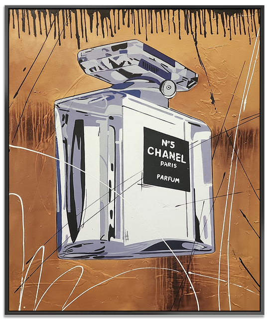 Chanel Bottle - Stylized Depiction of a Chanel Perfume Bottle, with a modern abstract flair