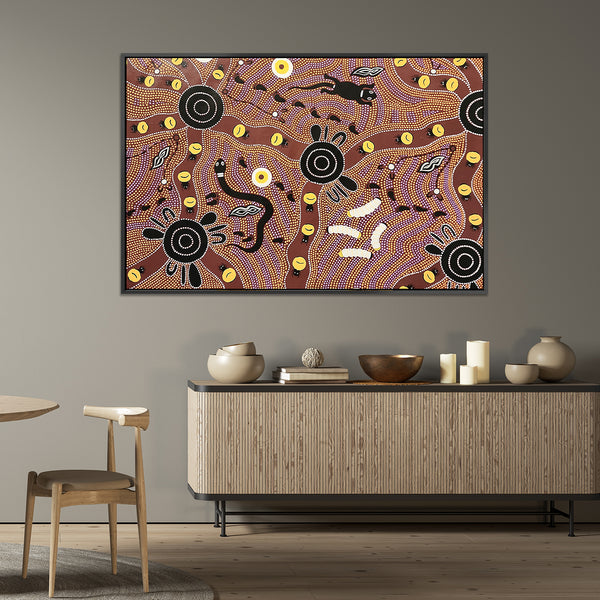 Of The Dreaming - Beautiful Modern Dot Painting Artwork, Feature Size 100x150cm