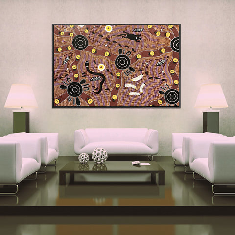 Of The Dreaming - Beautiful Modern Dot Painting Artwork, Feature Size 100x150cm