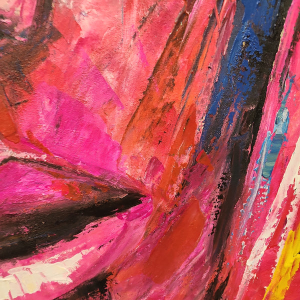 Fervent and Flustered - Stunning Colourful Abstract Portrait Art size 100x120cm