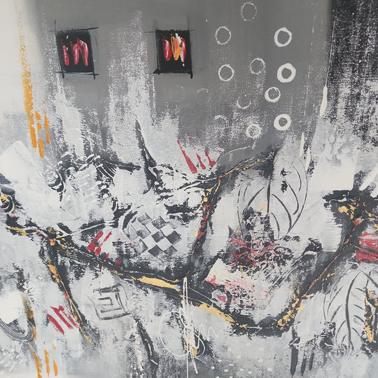 Abstract Apparition - Stunning Muted Abstract Modern Art 100x200cm