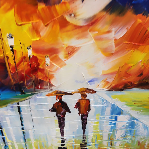 A Deamlike Pathway - Stunning Colourful Palette Knife Oil Painting 120x180cm