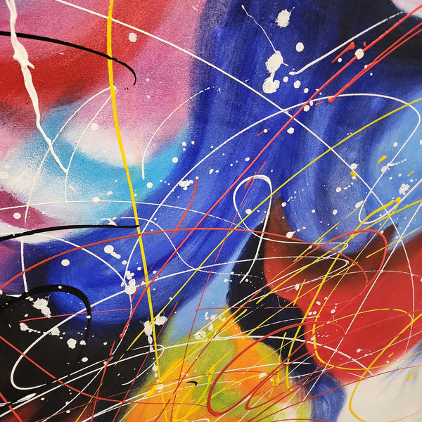 Flavoured Sandstorm - Striking, Colourful Modern Abstract Art with a Flurry of Colours 100x240cm