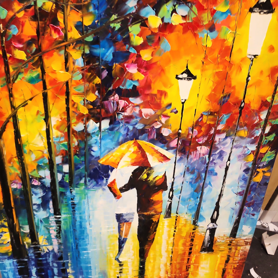The Warmth of Love - Romantic Palette Knife Oil Painting Size 100x150cm