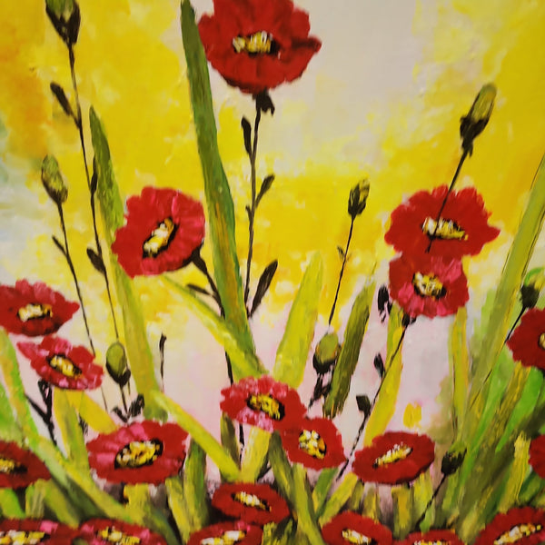 Red Bliss - Colourful Floral themed Artwork Size 100x120cm