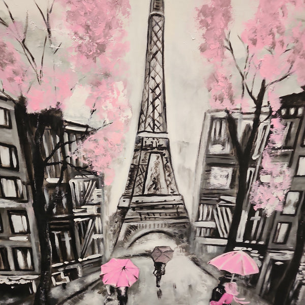 The Eiffel Tower - Beautiful Noir Parisian Art with a Romantic Flair Size 100x120cm