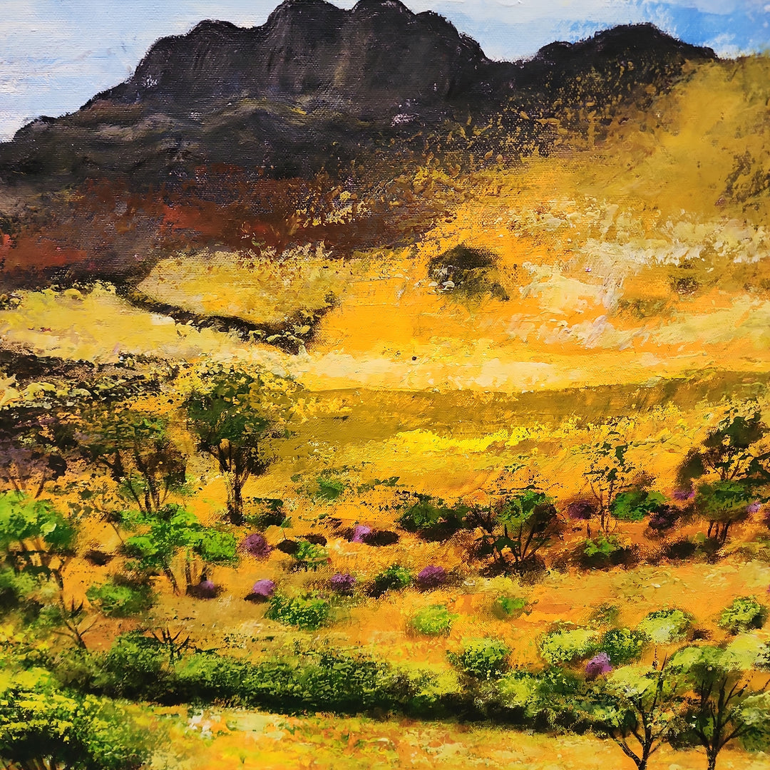 Flinders Ranges - Highly Textural Hand Painted Depiction of the Flinders Ranges, size 80x200cm